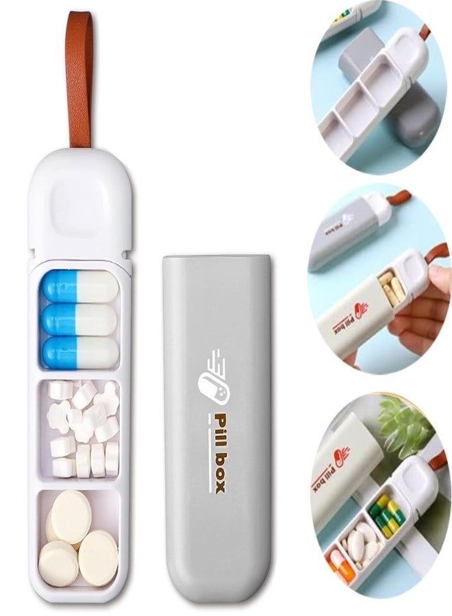 Prostuff.in علبة حبوب محمولة من Prostuff.in®، ثلاث مرات يوميًا، بثلاثة أقسام، علبة صغيرة للأدوية اليومية، علبة حبوب محمولة متعددة الألوان، قطعة واحدة - Image 1